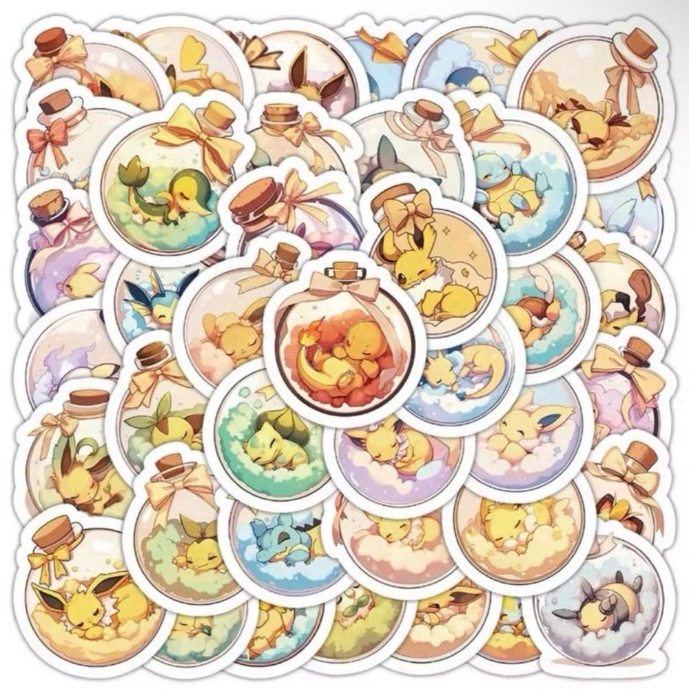 50pcs Pokemon Stickers Psyduck Collection